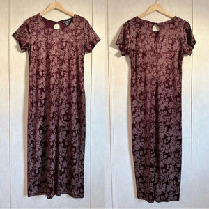 No Boundaries Vtg Y2K Crushed Velvet Maxi Dress Red Whimsy Goth Fairy Juniors 15